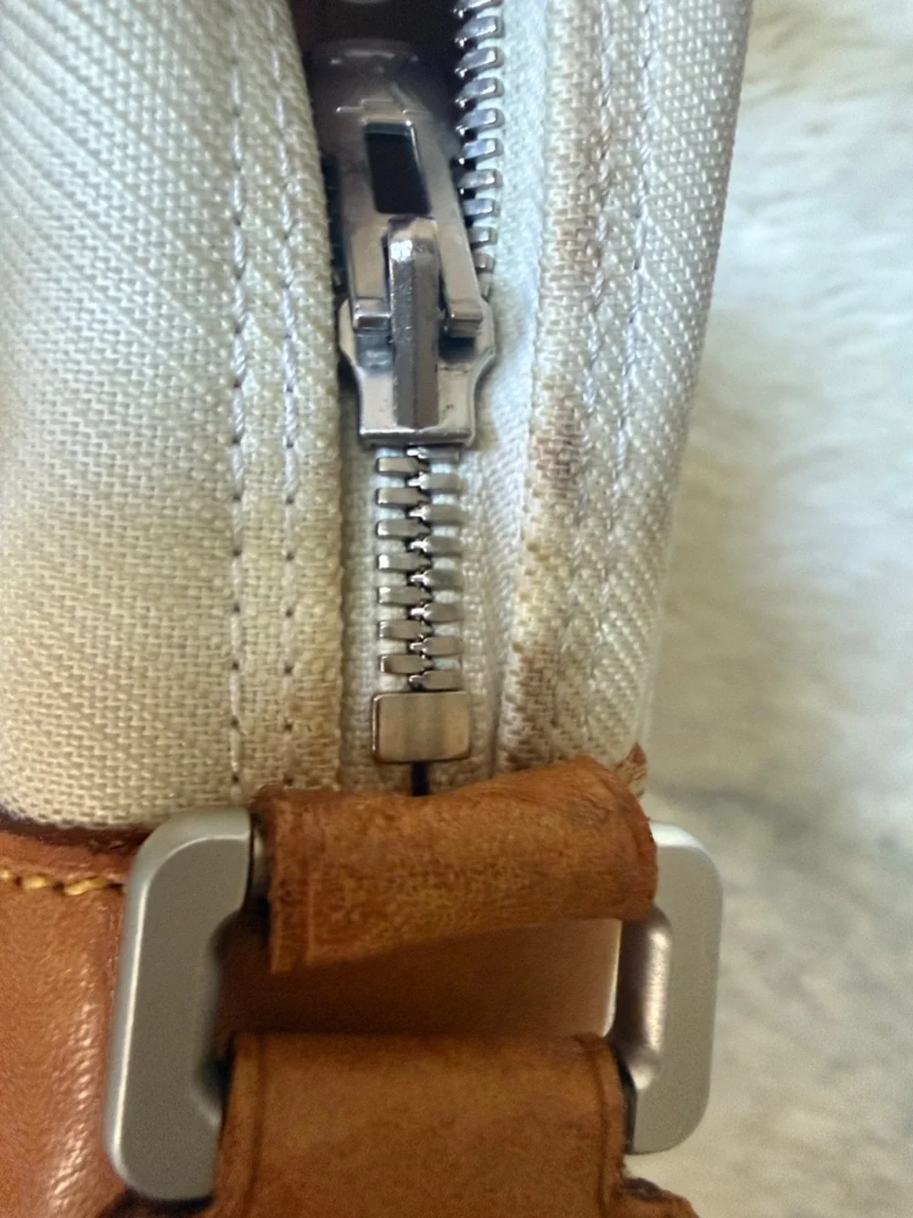 Louis Vuitton Cup Cream Sling Messenger Bag with Orange Trim Strap